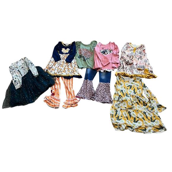 Marie Nicole Lot Of 8 Girls 2XL 3XL Dress Outfits Set Fall Autumn Boho Cottage - Picture 1 of 13